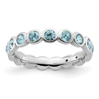 Sterlingsilber Stapelbar Expressions March Kristall Ring