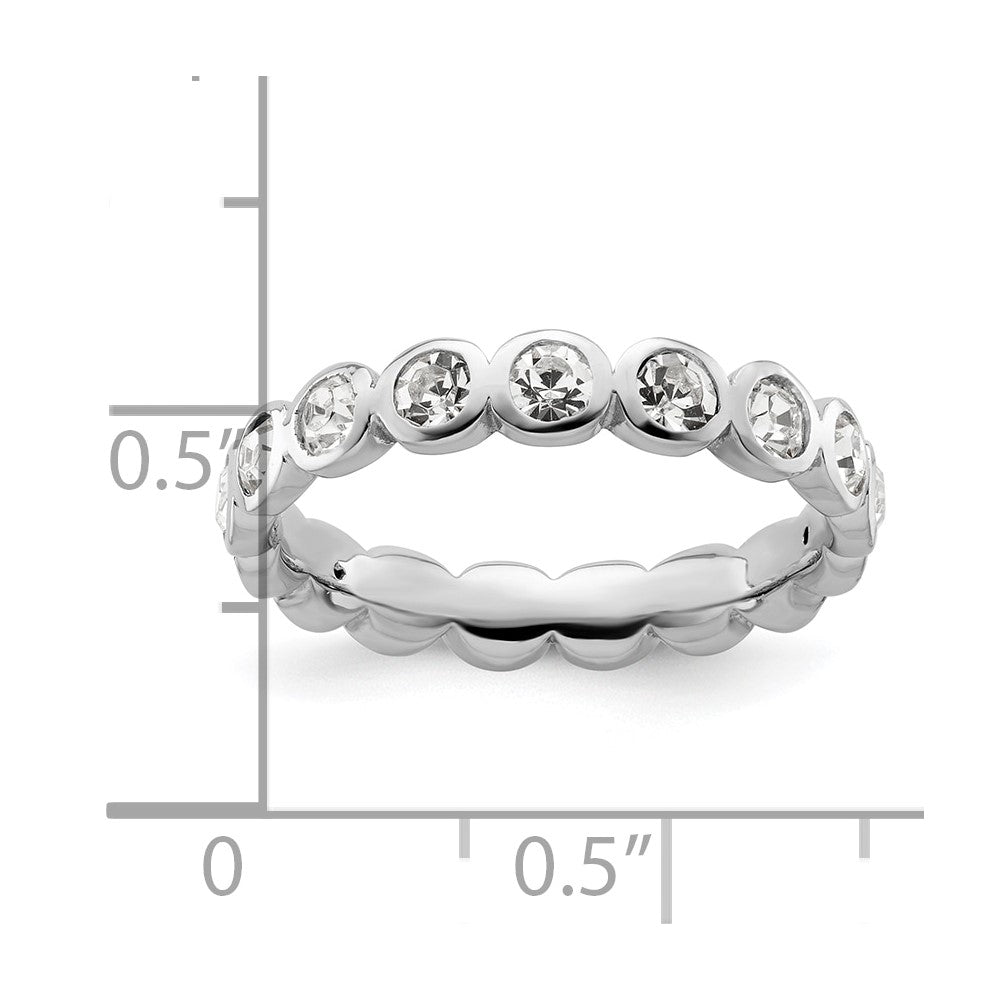 Sterlingsilber Stapelbar Expressions April Kristall Ring