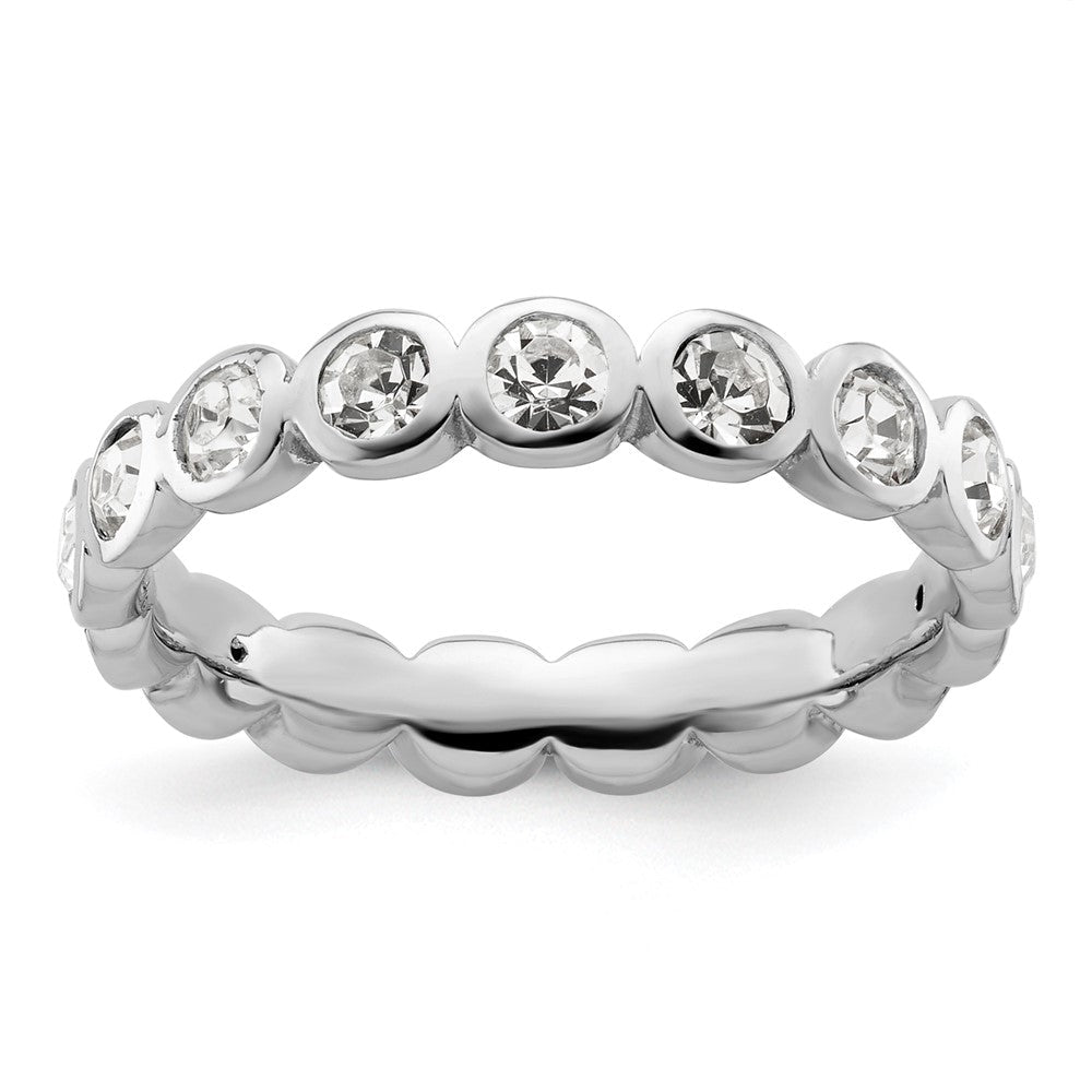 Sterlingsilber Stapelbar Expressions April Kristall Ring