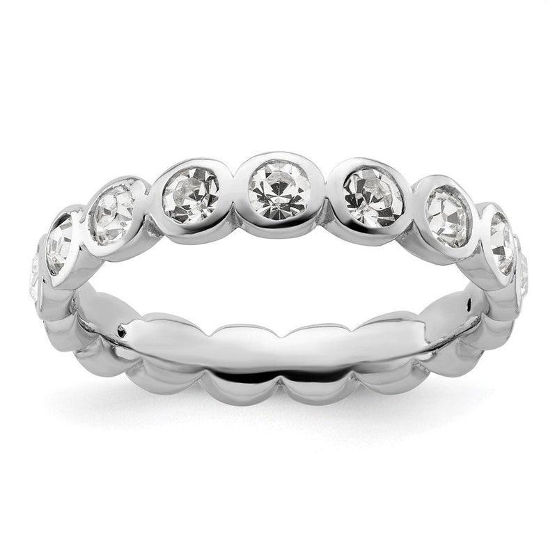 Sterlingsilber Stapelbar Expressions April Kristall Ring