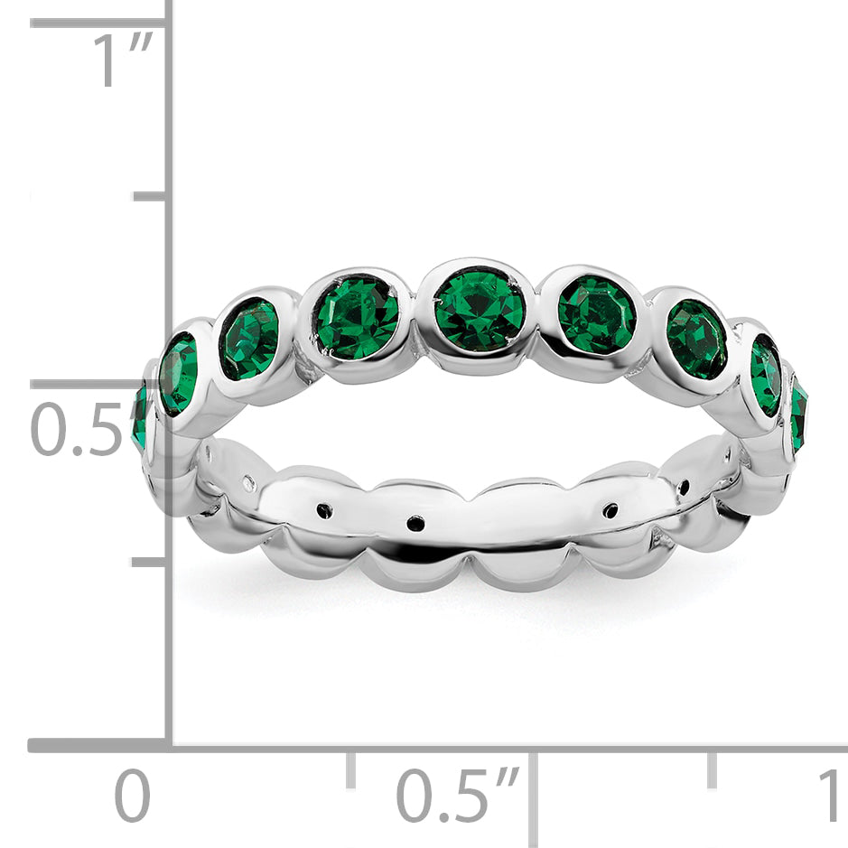 Sterlingsilber Stapelbar Expressions May Kristall Ring