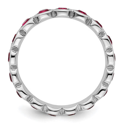 Sterlingsilber Stapelbar Expressions July Kristall Ring