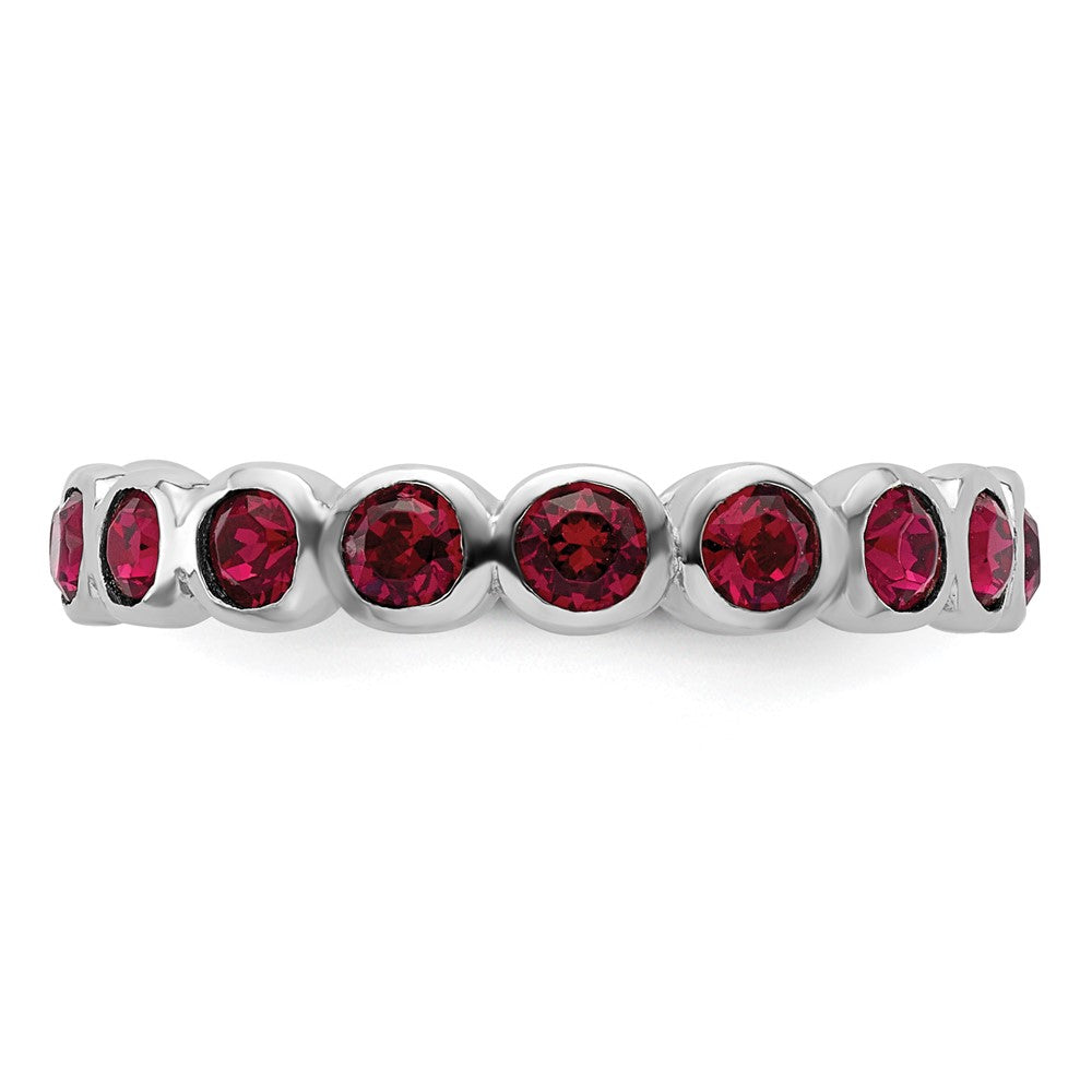 Sterlingsilber Stapelbar Expressions July Kristall Ring