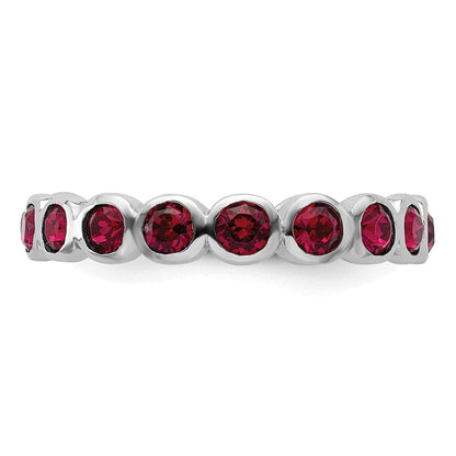 Sterlingsilber Stapelbar Expressions July Kristall Ring