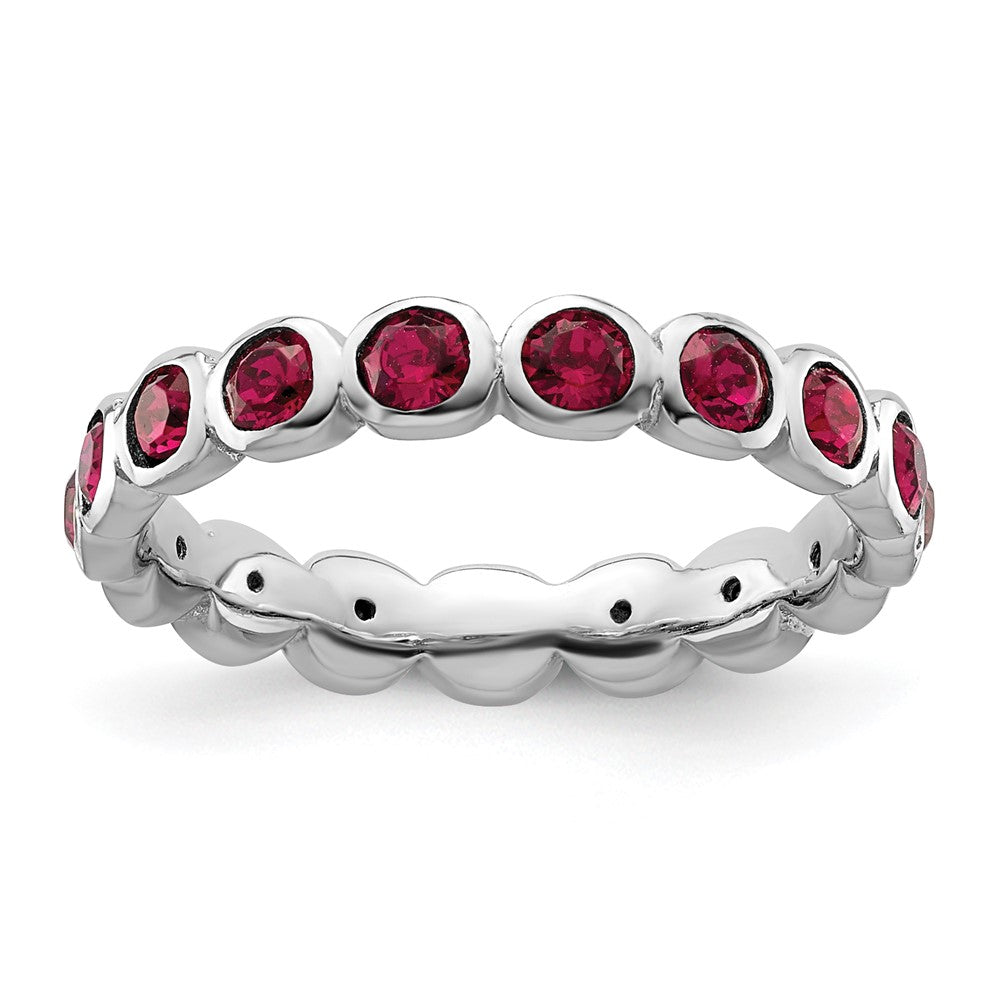 Sterlingsilber Stapelbar Expressions July Kristall Ring