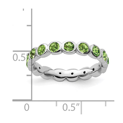 Sterlingsilber Stapelbar Expressions August Kristall Ring