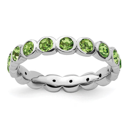 Sterlingsilber Stapelbar Expressions August Kristall Ring