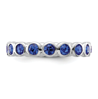 Sterlingsilber Stapelbar Expressions September Kristall Ring