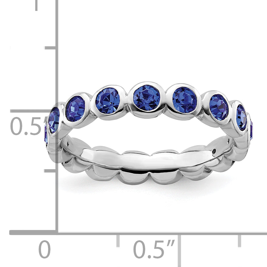 Sterlingsilber Stapelbar Expressions September Kristall Ring