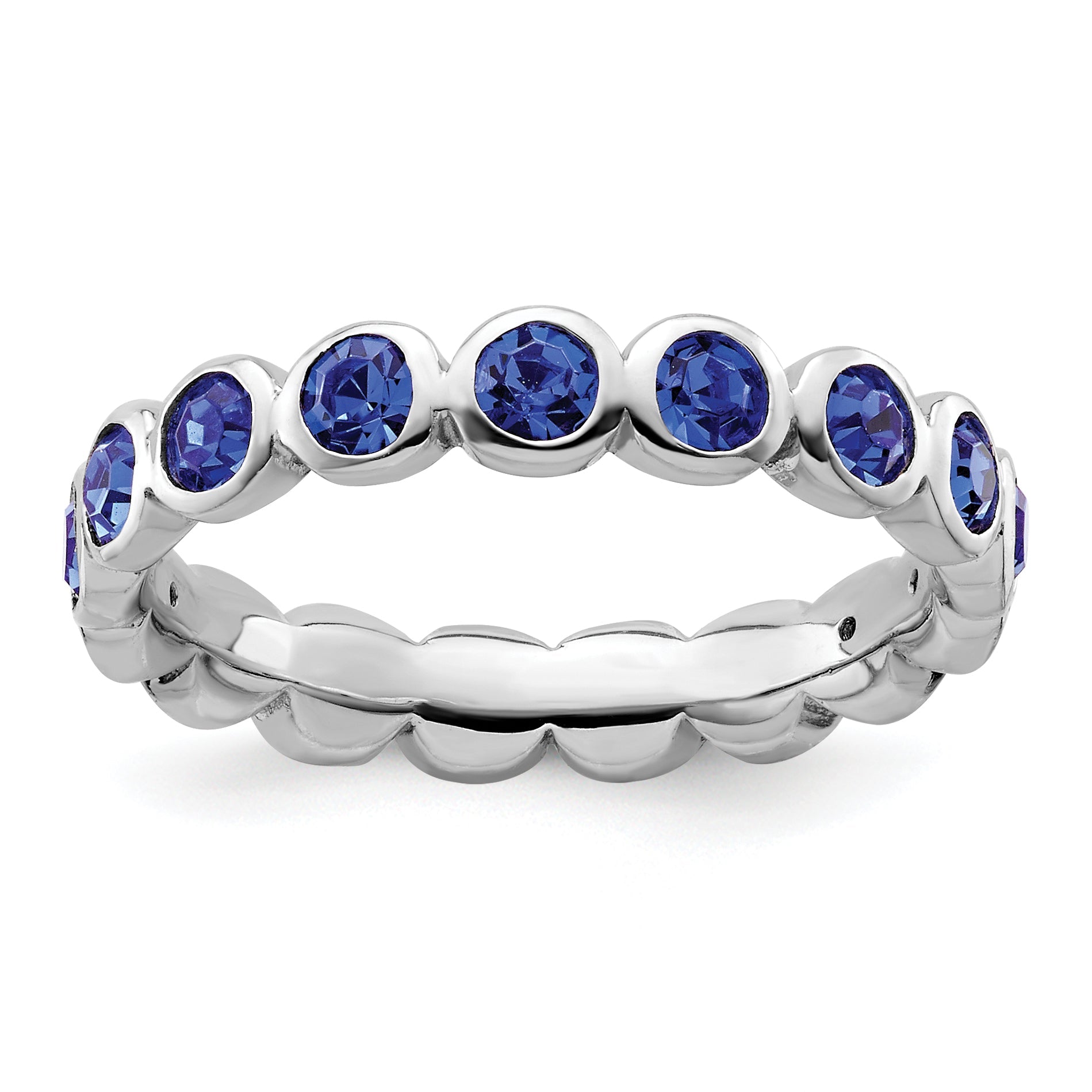 Sterlingsilber Stapelbar Expressions September Kristall Ring