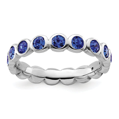 Sterlingsilber Stapelbar Expressions September Kristall Ring