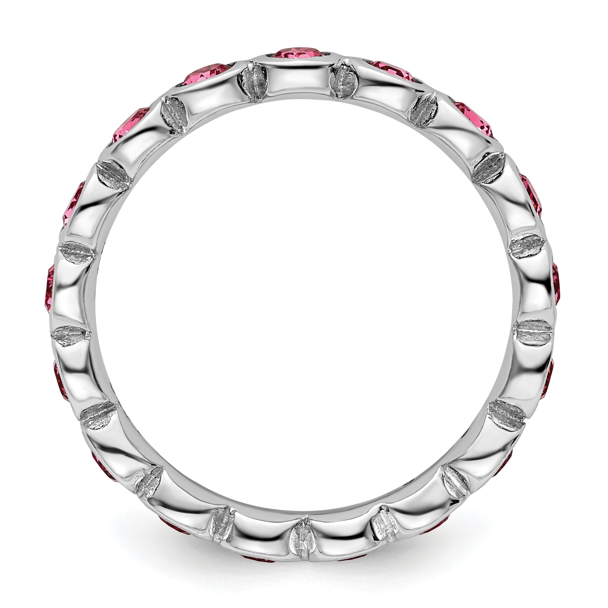 Sterlingsilber Stapelbar Expressions October Kristall Ring