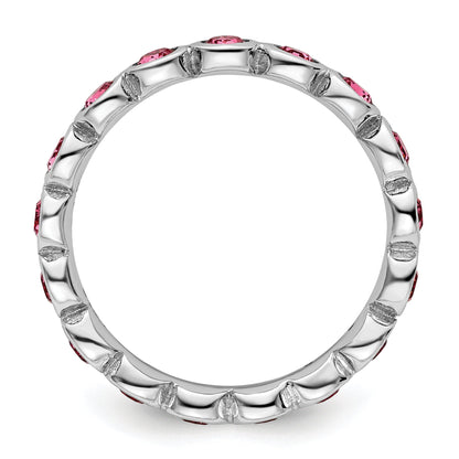 Sterlingsilber Stapelbar Expressions October Kristall Ring