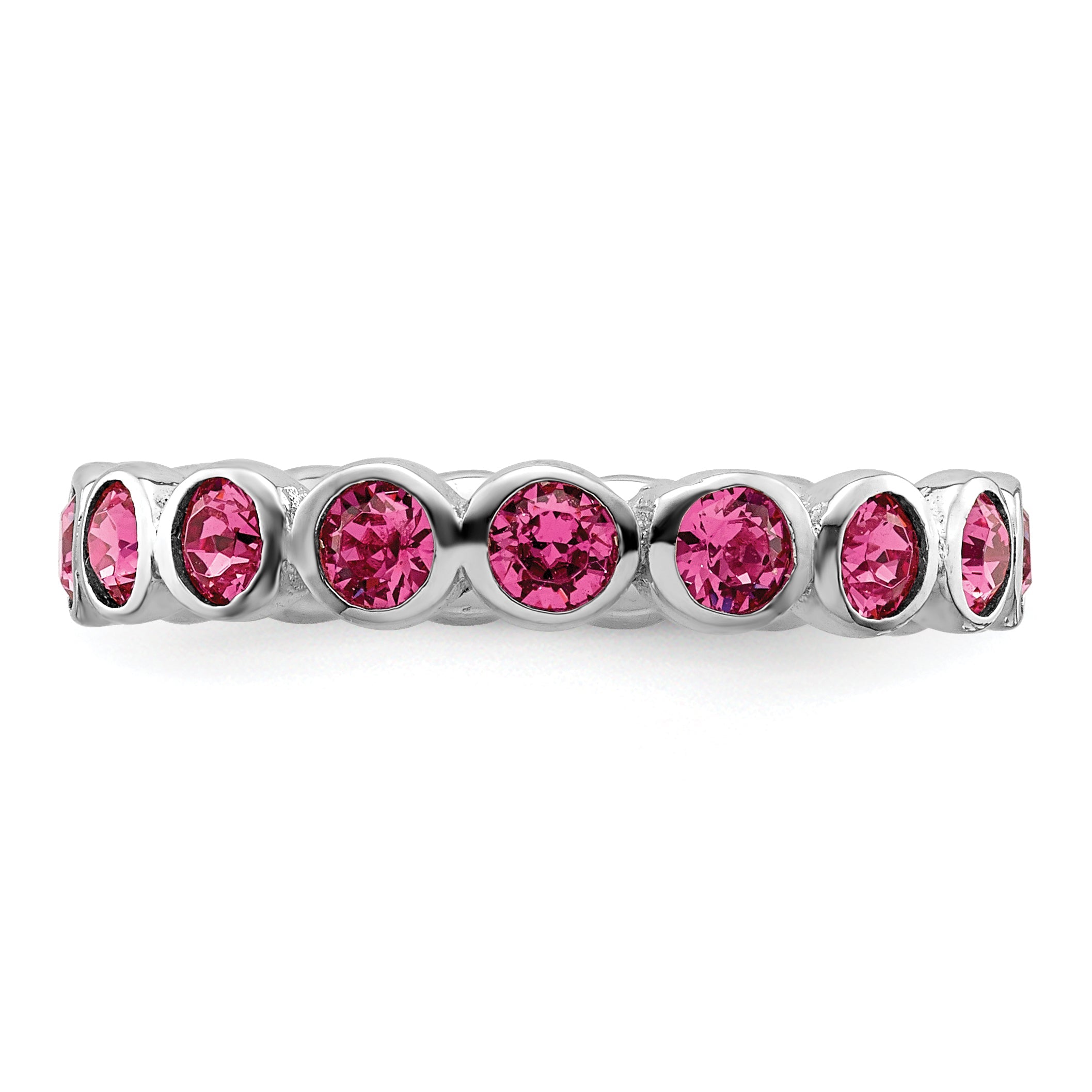 Sterlingsilber Stapelbar Expressions October Kristall Ring