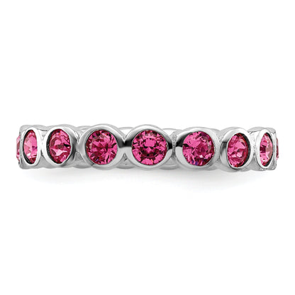 Sterlingsilber Stapelbar Expressions October Kristall Ring