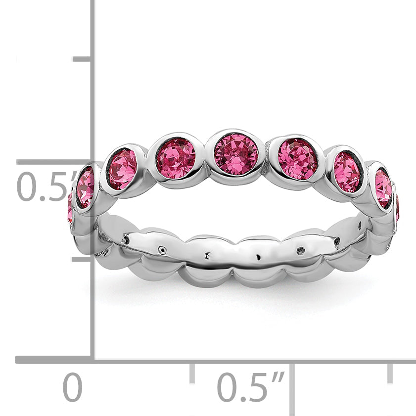 Sterlingsilber Stapelbar Expressions October Kristall Ring