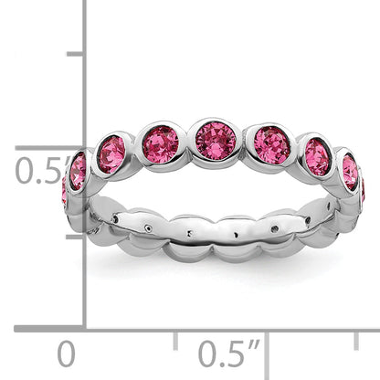 Sterlingsilber Stapelbar Expressions October Kristall Ring