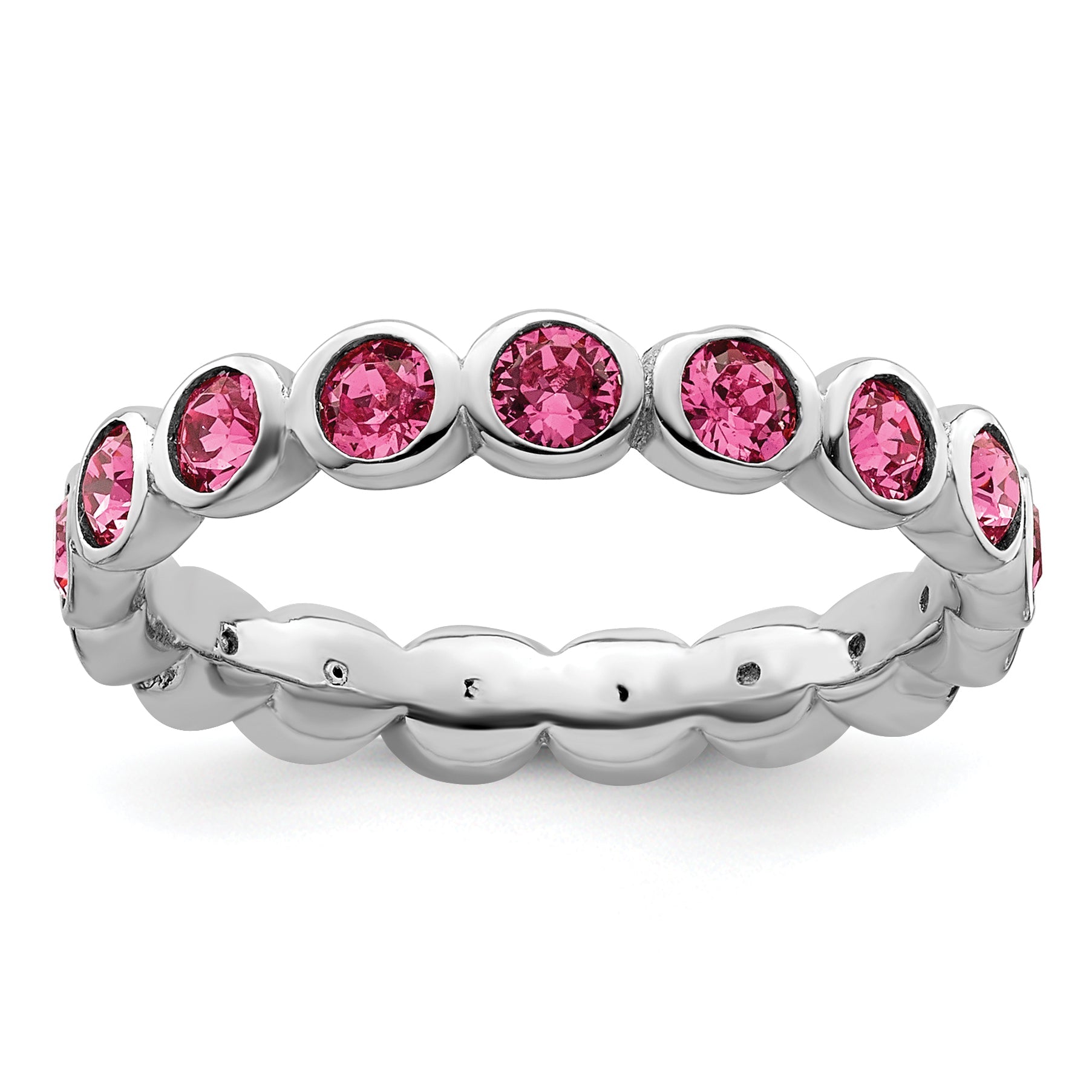 Sterlingsilber Stapelbar Expressions October Kristall Ring