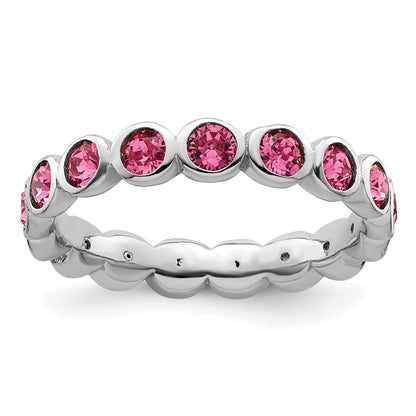 Sterlingsilber Stapelbar Expressions October Kristall Ring