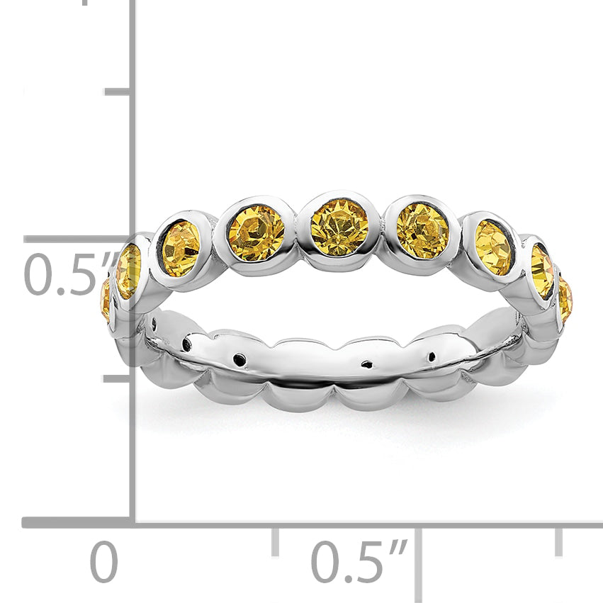 Sterlingsilber Stapelbar Expressions November Kristall Ring