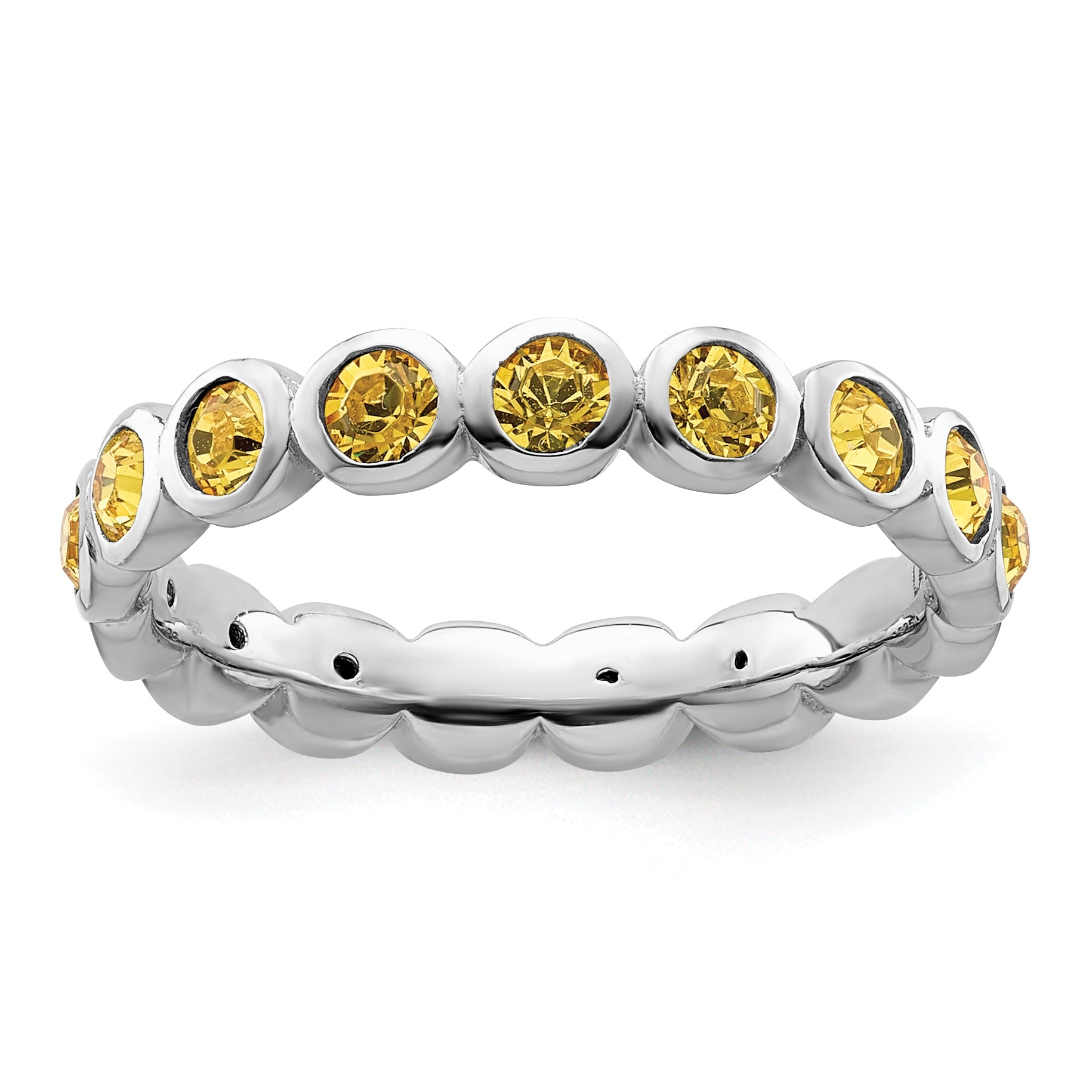 Sterlingsilber Stapelbar Expressions November Kristall Ring