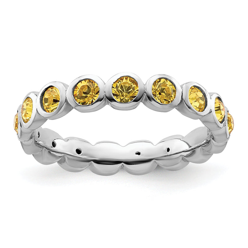 Sterlingsilber Stapelbar Expressions November Kristall Ring