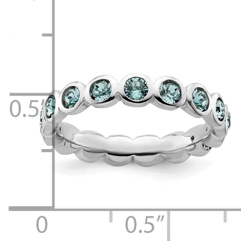 Sterlingsilber Stapelbar Expressions December Kristall Ring