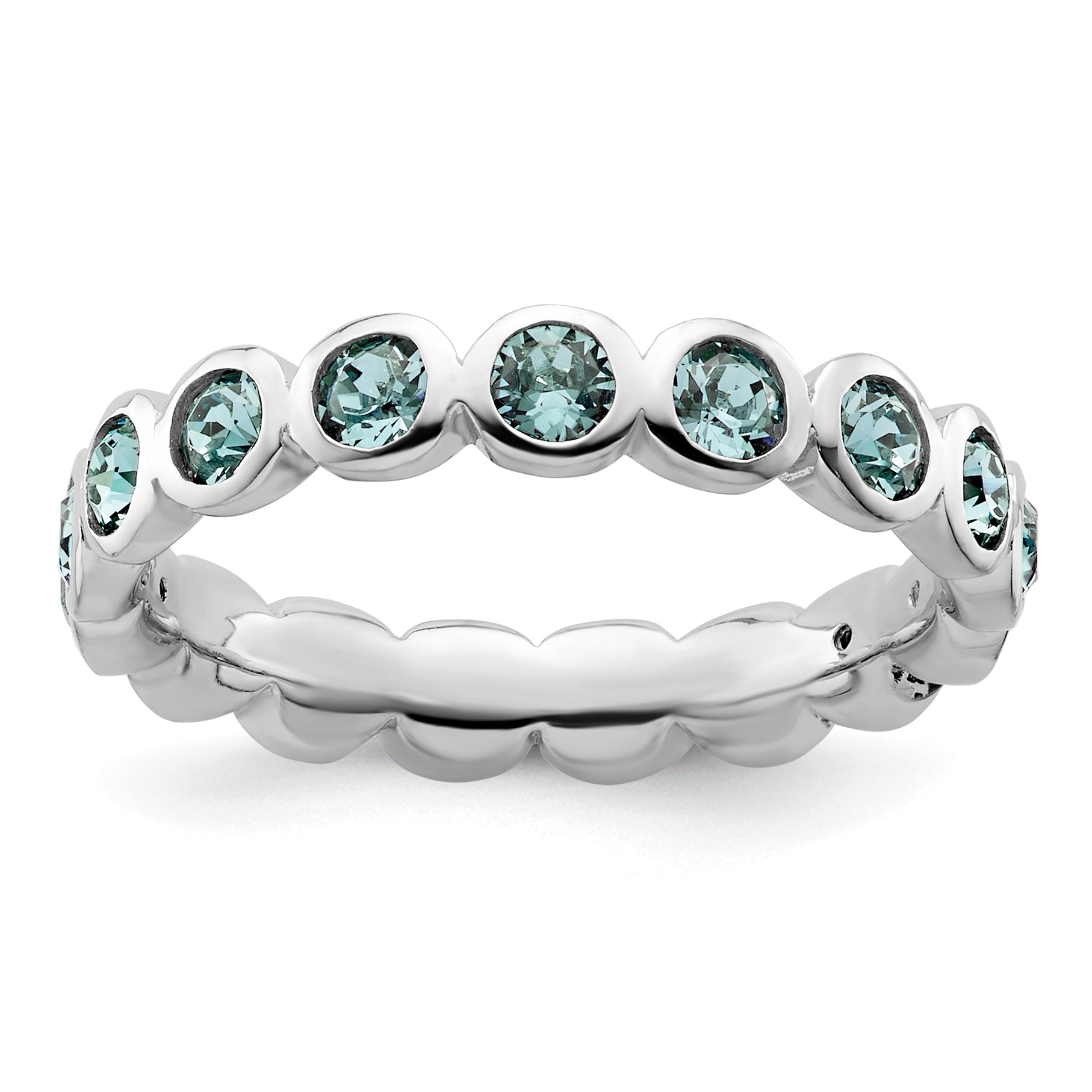 Sterlingsilber Stapelbar Expressions December Kristall Ring