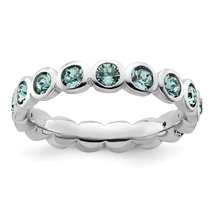 Sterlingsilber Stapelbar Expressions December Kristall Ring