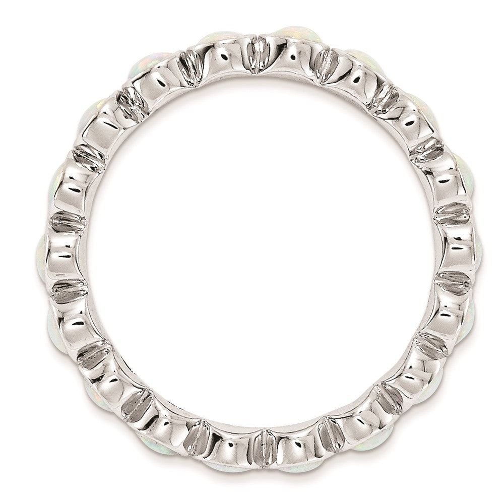 Sterlingsilber Stapelbar Expressions Erzeugt Opal Ring