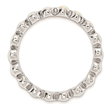 Sterlingsilber Stapelbar Expressions Erzeugt Opal Ring