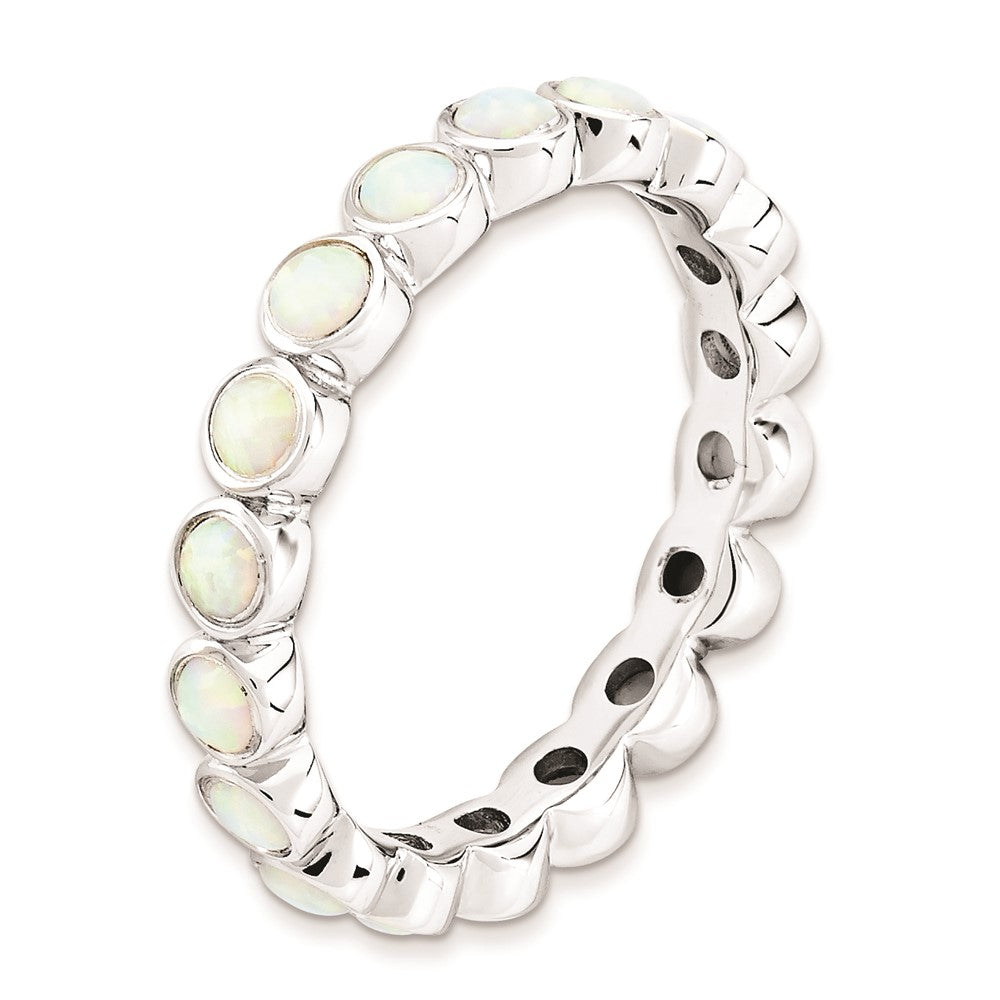 Sterlingsilber Stapelbar Expressions Erzeugt Opal Ring