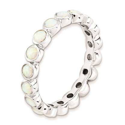 Sterlingsilber Stapelbar Expressions Erzeugt Opal Ring