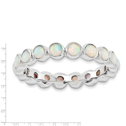 Sterlingsilber Stapelbar Expressions Erzeugt Opal Ring