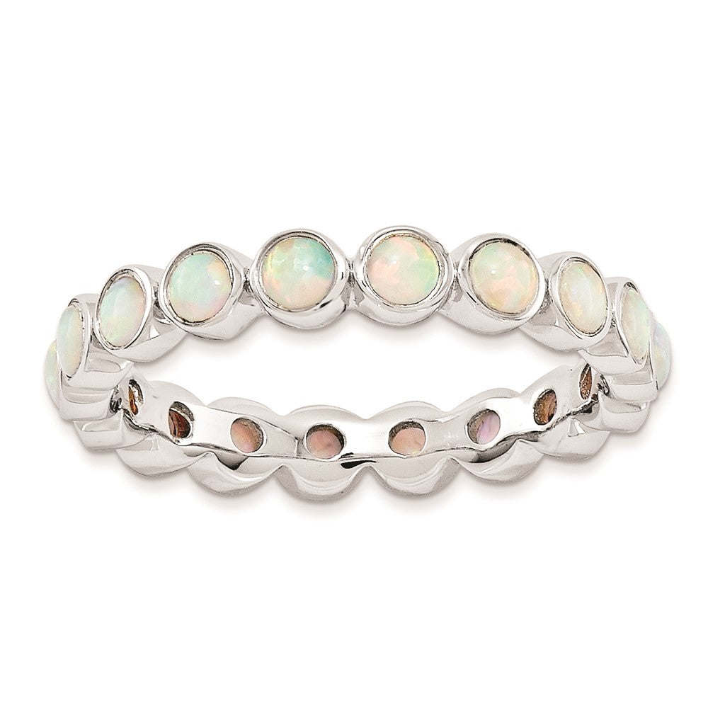 Sterlingsilber Stapelbar Expressions Erzeugt Opal Ring