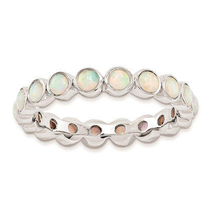 Sterlingsilber Stapelbar Expressions Erzeugt Opal Ring