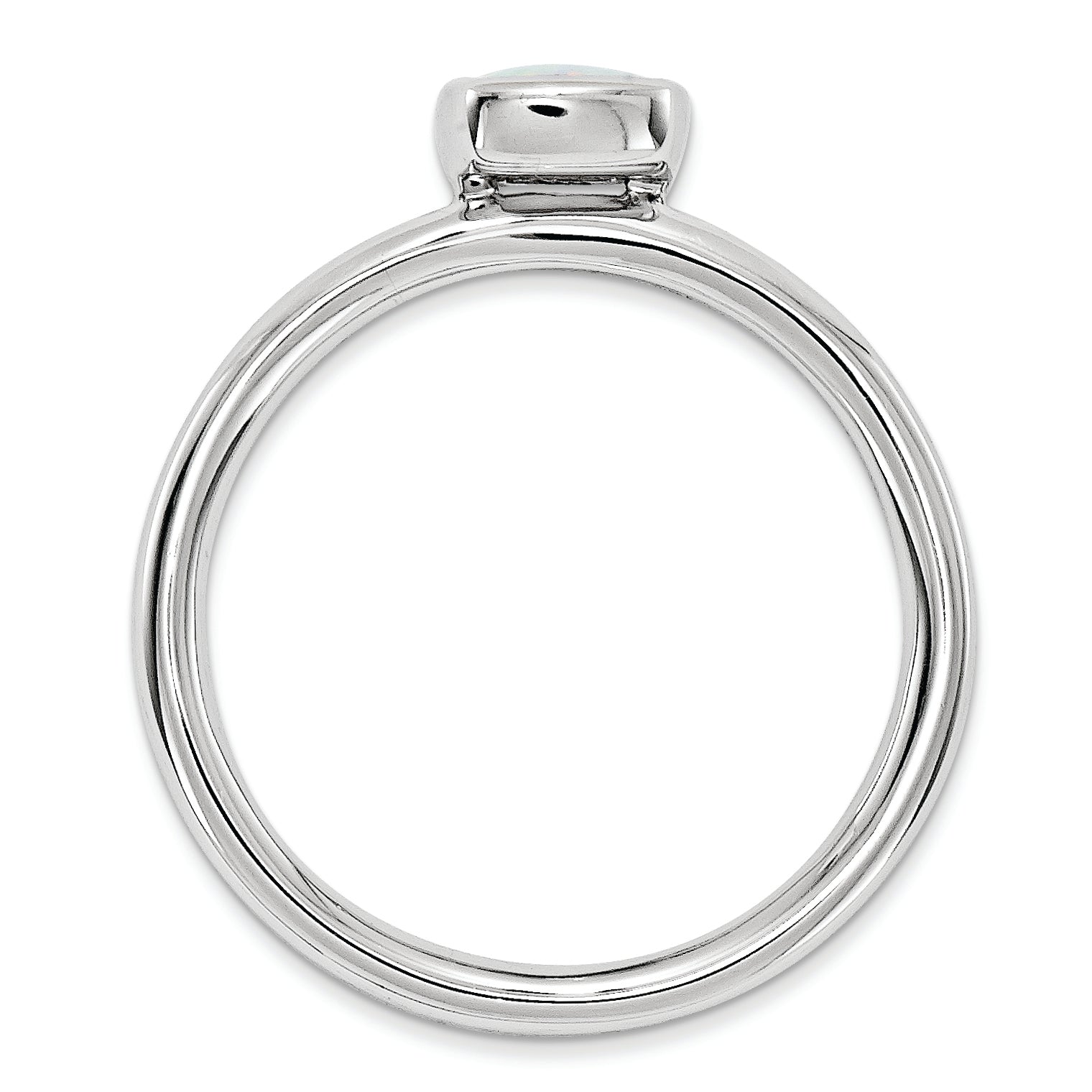 Sterlingsilber Stapelbar Expressions Kissen Schliff Erzeugt Opal Ring