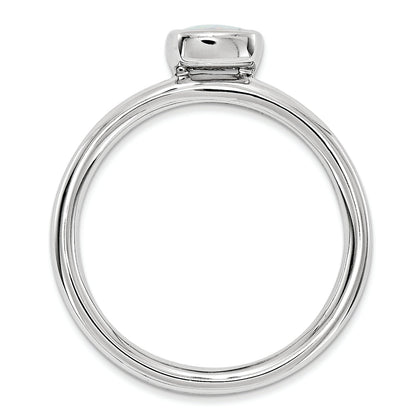 Sterlingsilber Stapelbar Expressions Kissen Schliff Erzeugt Opal Ring