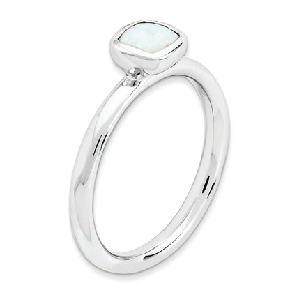 Sterlingsilber Stapelbar Expressions Kissen Schliff Erzeugt Opal Ring