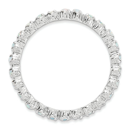 Sterlingsilber Stapelbar Expressions Erzeugt Opal Ring