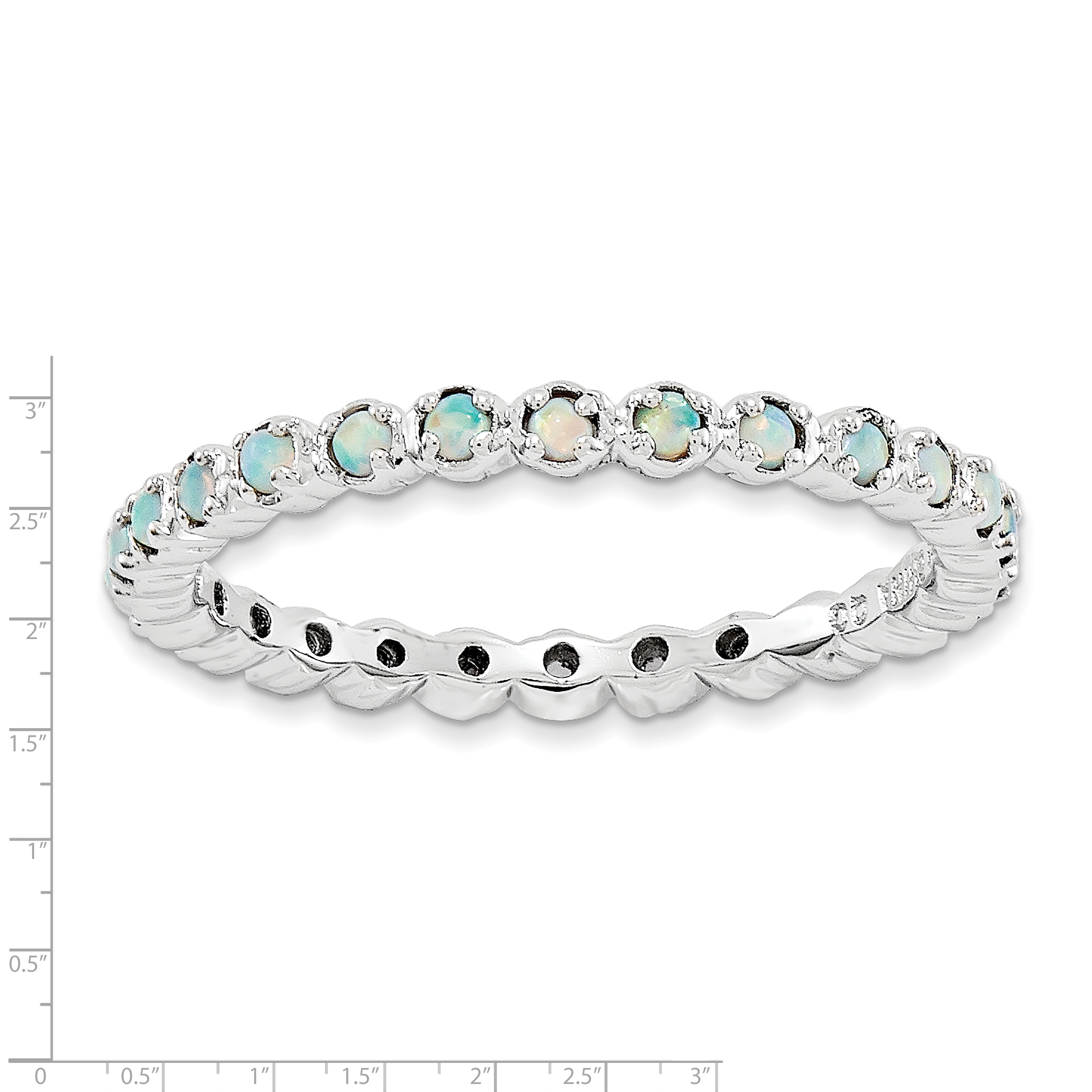 Sterlingsilber Stapelbar Expressions Erzeugt Opal Ring