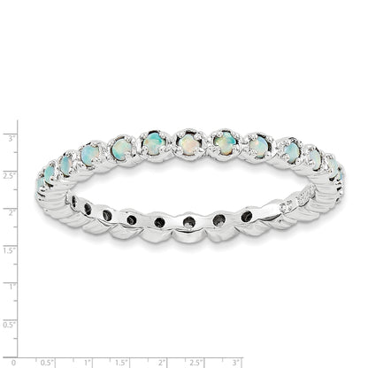 Sterlingsilber Stapelbar Expressions Erzeugt Opal Ring