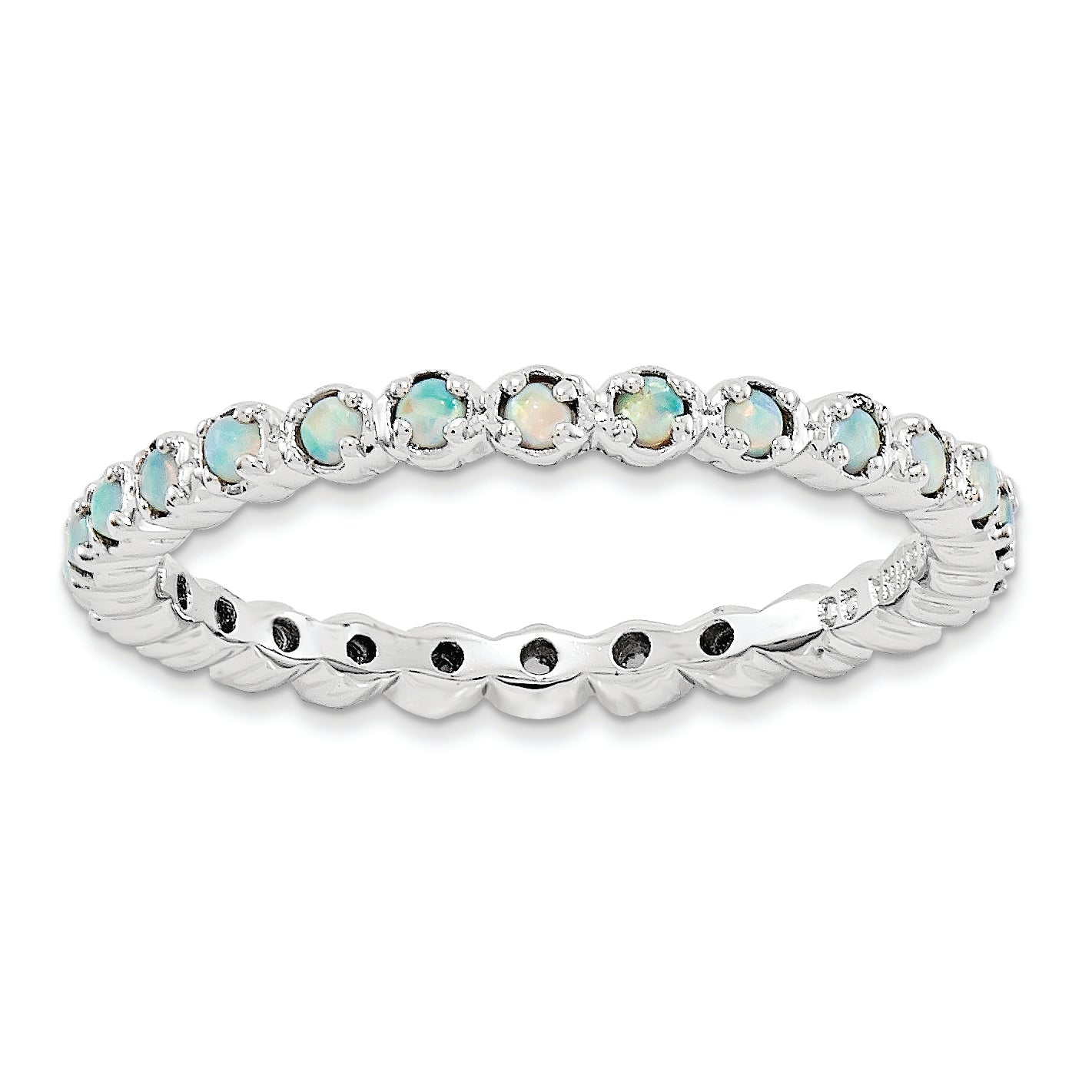 Sterlingsilber Stapelbar Expressions Erzeugt Opal Ring