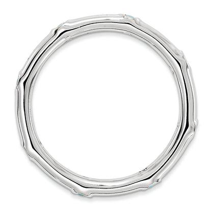 Sterlingsilber Stapelbar Expressions Erzeugt Opal Ring