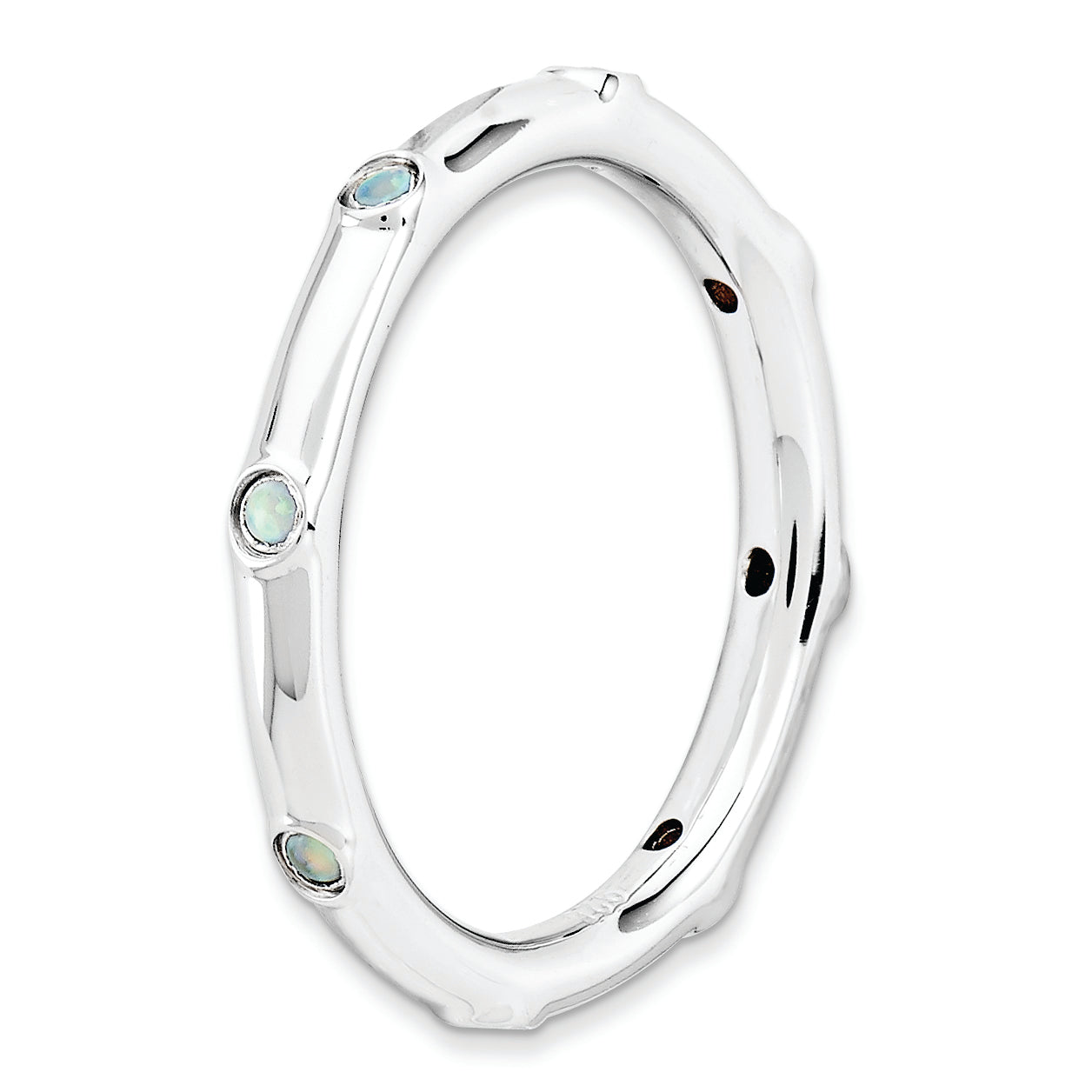 Sterlingsilber Stapelbar Expressions Erzeugt Opal Ring