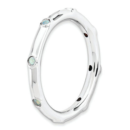 Sterlingsilber Stapelbar Expressions Erzeugt Opal Ring