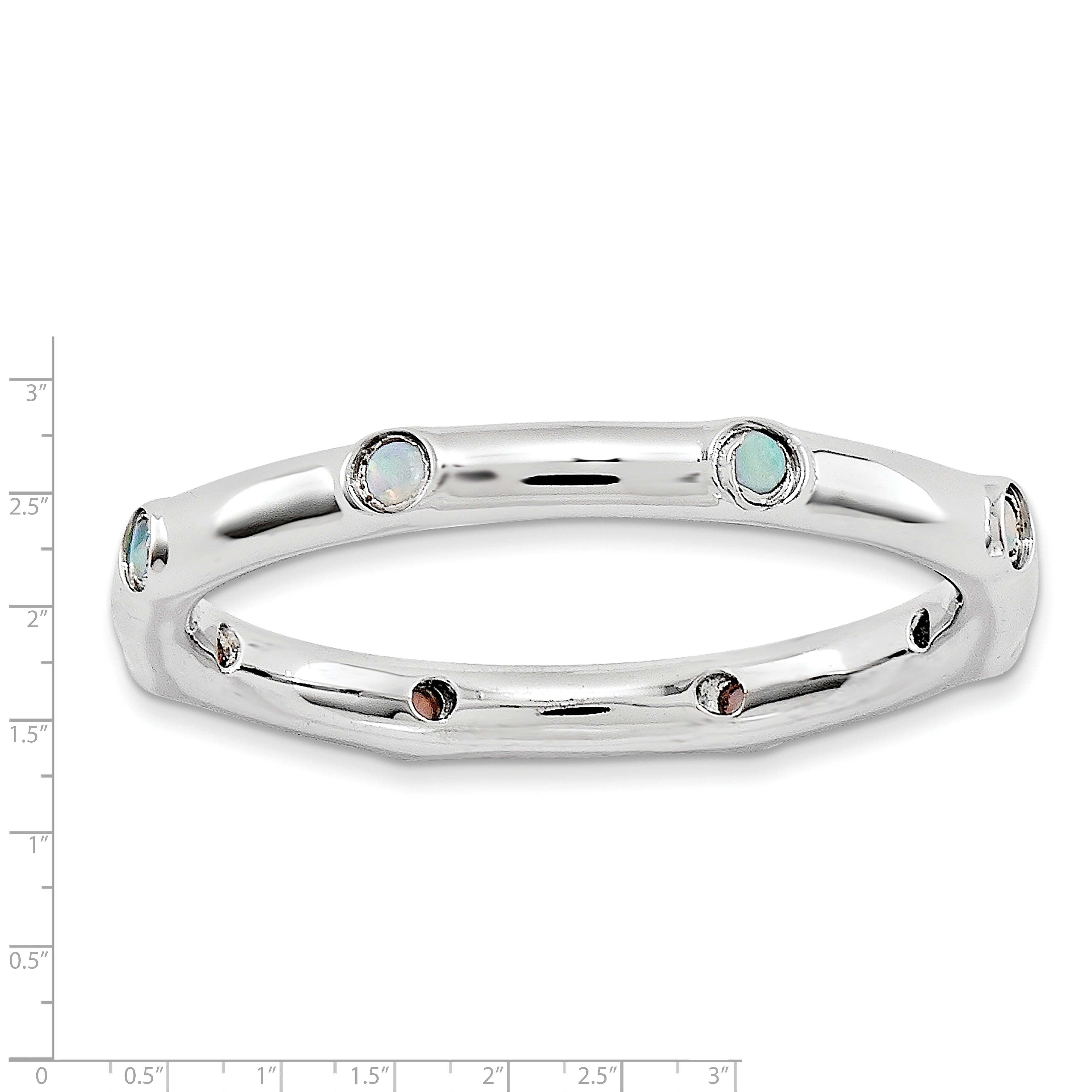 Sterlingsilber Stapelbar Expressions Erzeugt Opal Ring