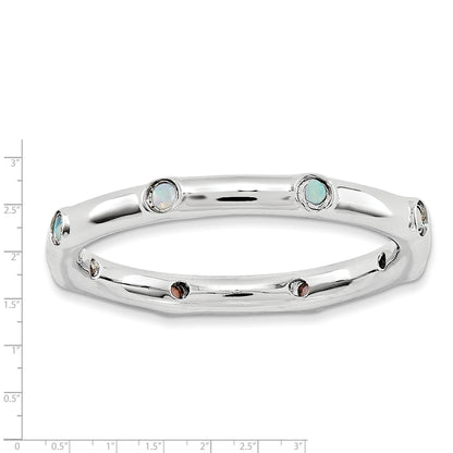 Sterlingsilber Stapelbar Expressions Erzeugt Opal Ring