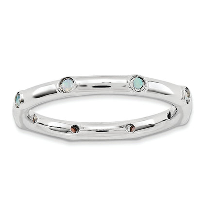 Sterlingsilber Stapelbar Expressions Erzeugt Opal Ring