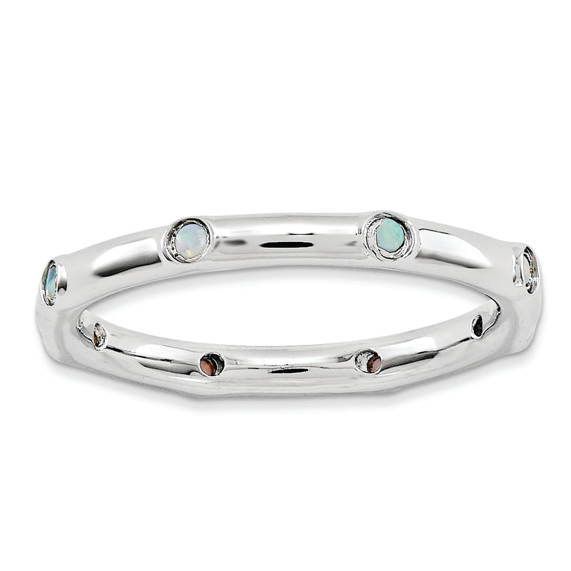 Sterlingsilber Stapelbar Expressions Erzeugt Opal Ring